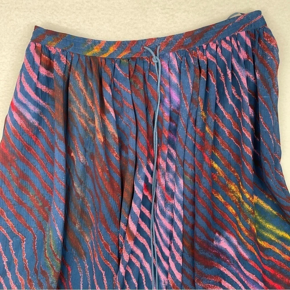 Free People Navy Print Maxi Skirt Extra Small